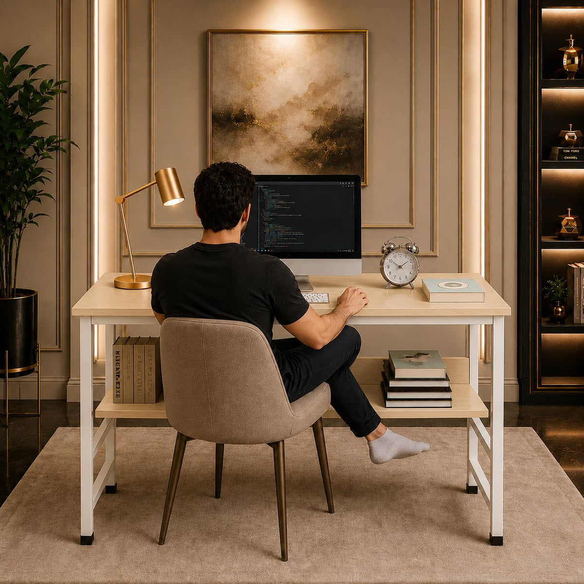 multipurpose-wood-study-table-with-shelf-computer-cream-board-with-whittle-metal
