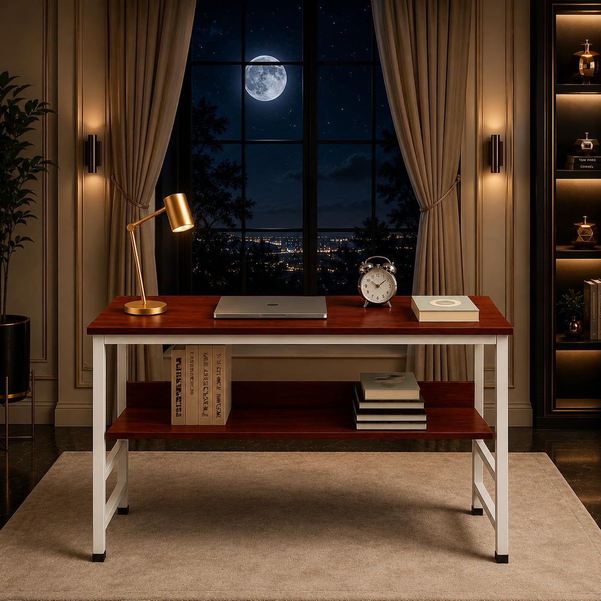multipurpose-wood-study-table-with-shelf-computer